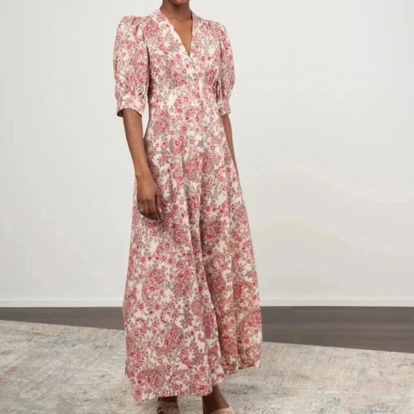 momoni louisiana dress - beige/rosa/verde 5047 - Picture 1 of 16